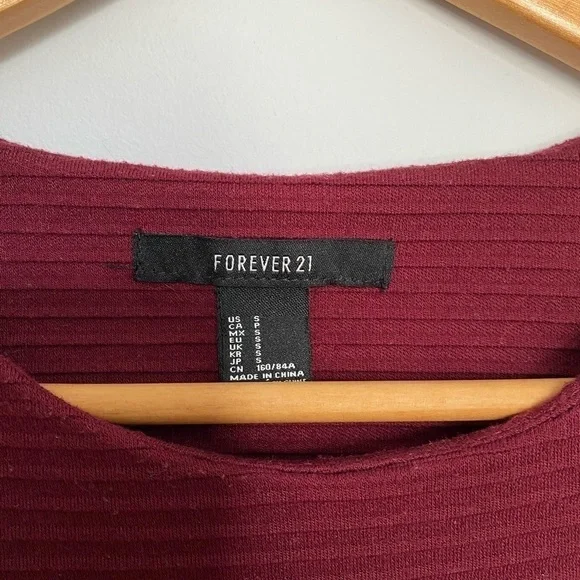 F21 Red Ribbed Dress - Picture 6 of 9